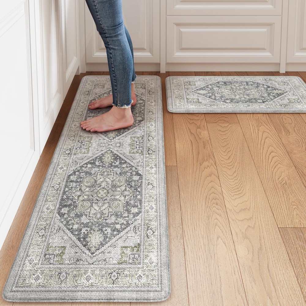 Kitchen Mats for Floor Non-Slip, Cushioned Anti Fatigue Mat 2 Piece, Memory F...