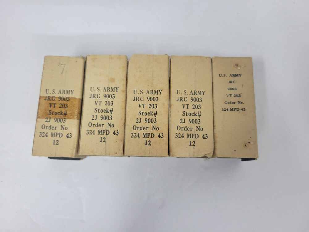 NOS - Lot of 5 - US ARMY - JRC 9003-VT-203-Military Spec Audio Pentode Tube