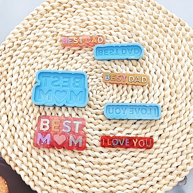 Best Mom Dad Silicone Hanging Pendant Mold for Epoxy Resin Casting