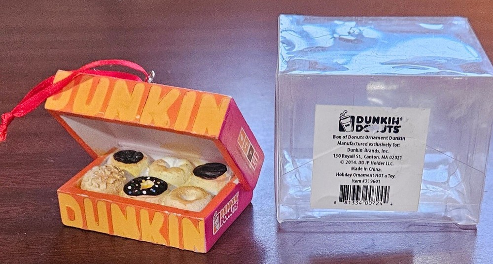 Dunkin Donuts Half Dozen Donuts Box 2014 Christmas Ornament Assorted Design