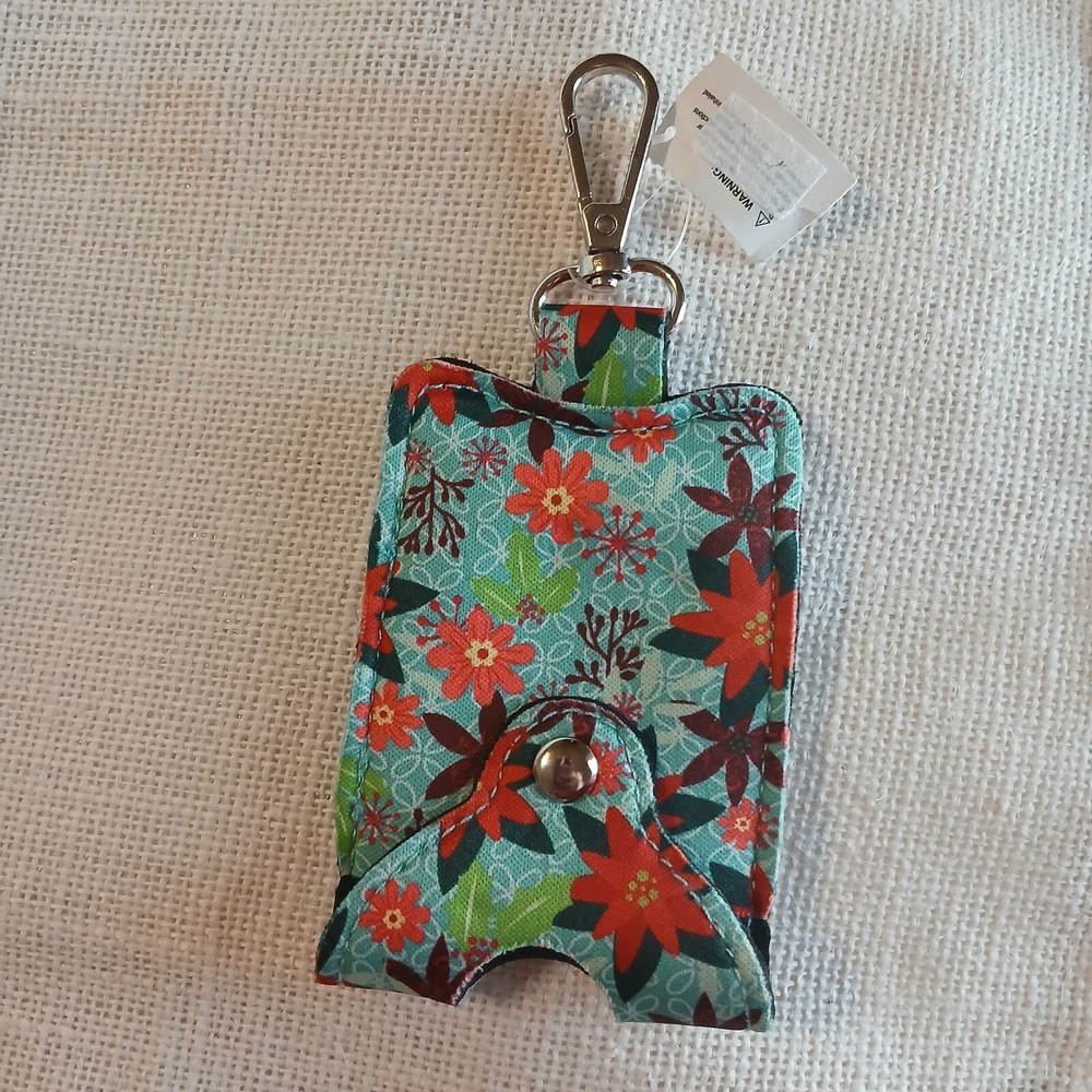 Floral Design Credit Card Holder Keychain  -image