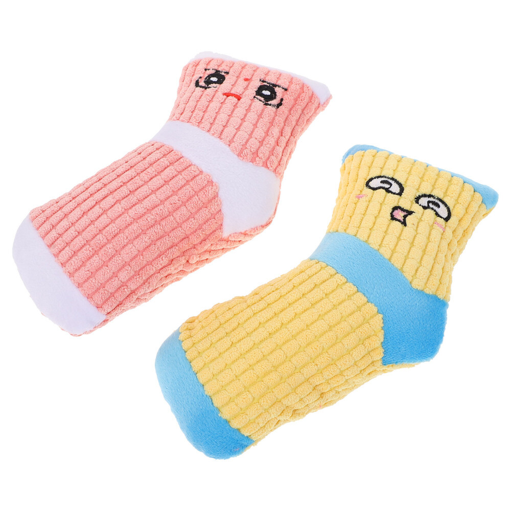 2 Pcs Sock Chew Toys for Dogs Socks Pet Boredom Healthy Teeth Cleaning