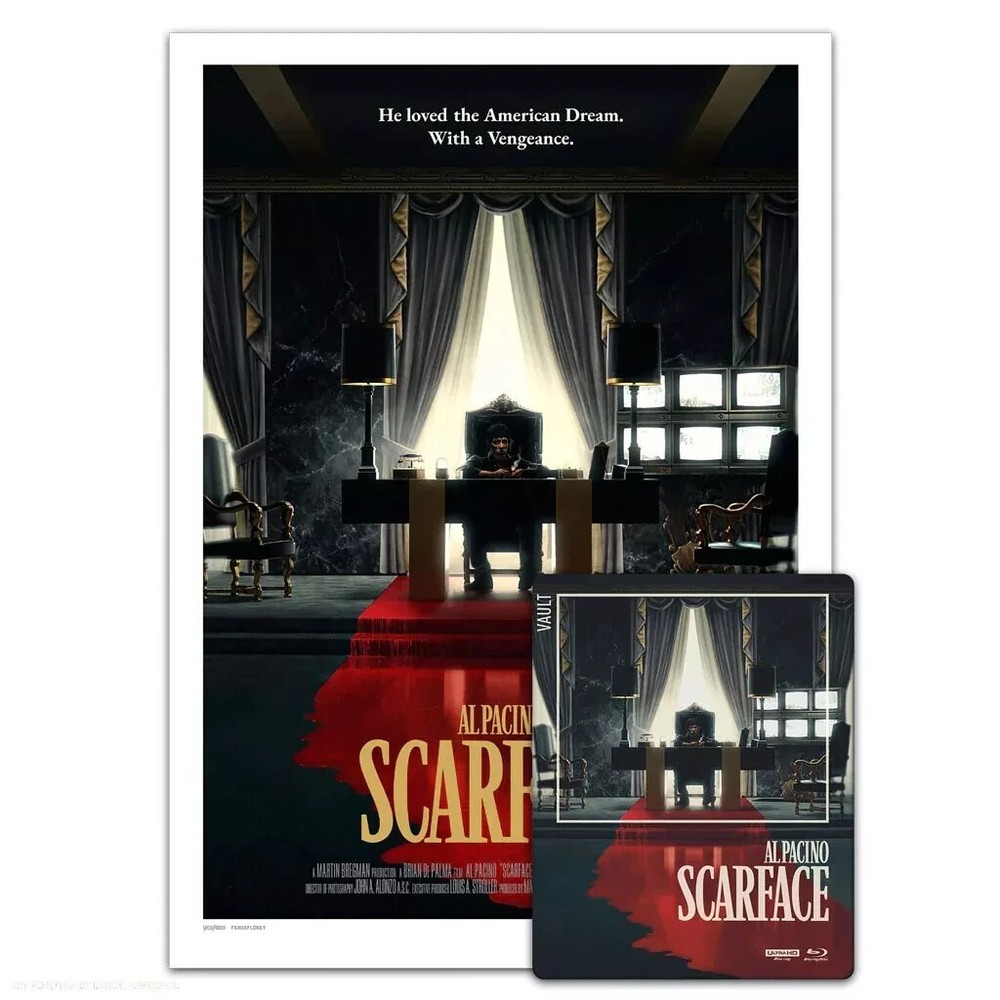 Scarface (1983) 4K Vault Steelbook (U.K Import) +VICE Poster-NEW-Free Shipping-image
