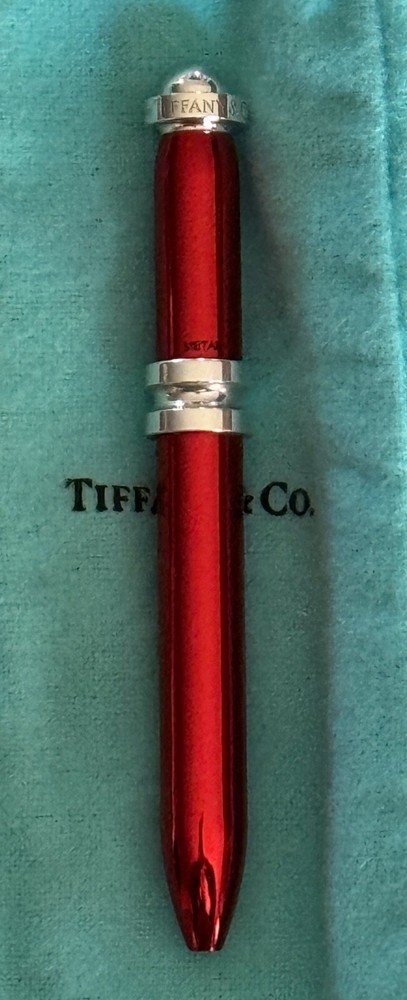 Tiffany & Co. Paloma Picasso Groove Purse Pen Red  Ballpoint Sterling Silver 925