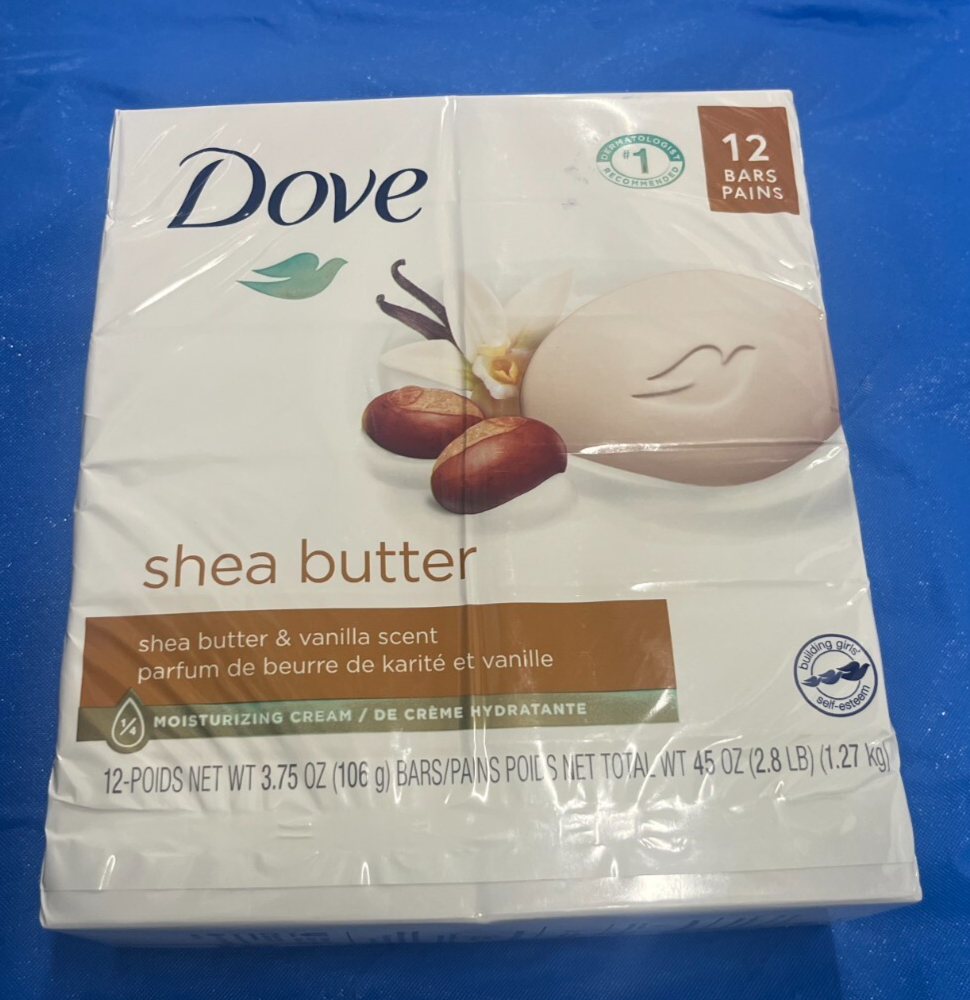 4 Pack Dove Shea Butter Moisturizer Cream Bars Shea Butter & Vanilla 3.75 o...