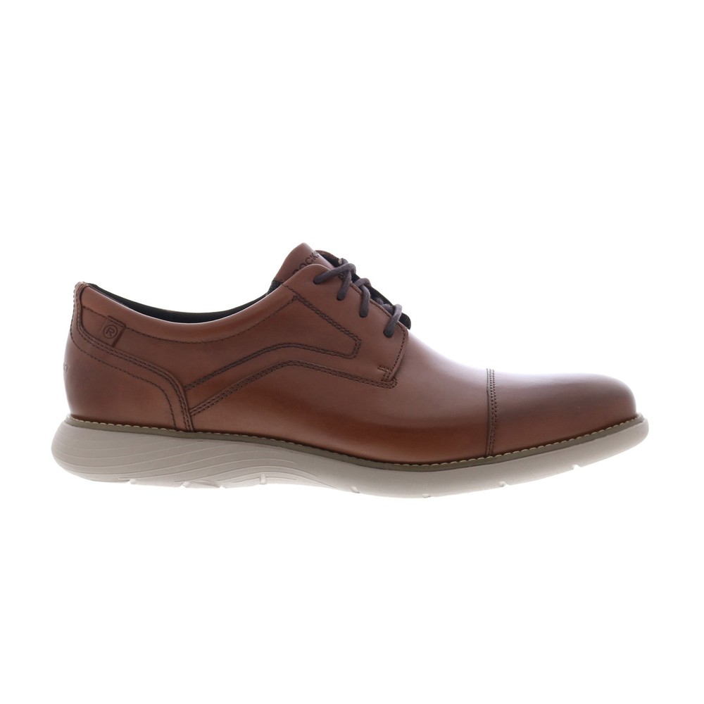 Rockport Garett Cap Toe CJ2961 Mens Brown Oxfords & Lace Ups Cap Toe Shoes
