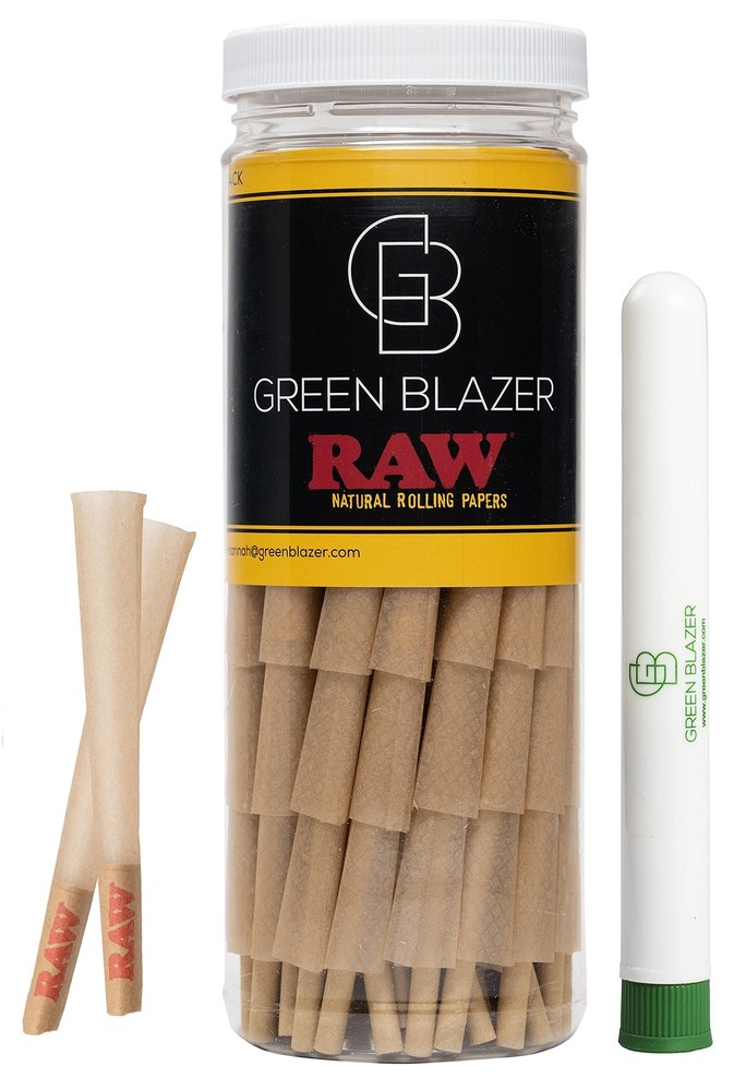 RAW Black 1 1/4 Size Pre-Rolled Cones, 100-Pack for Smooth Smoking