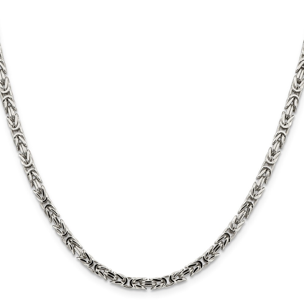 Sterling Silver 3.25mm Byzantine Chain Women’s Necklace 30