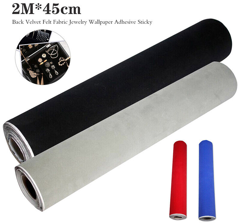 Sticky Back Self Adhesive Sheet Felt Velvet Velour Fabric Craft Sticker 2M*45cm
