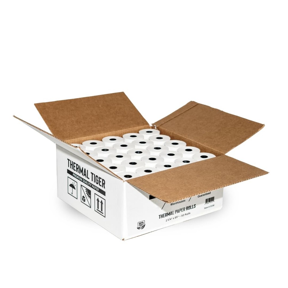 50 BPA-Free 2 1/4 x 85 Thermal Paper Rolls for 60+ POS Systems  