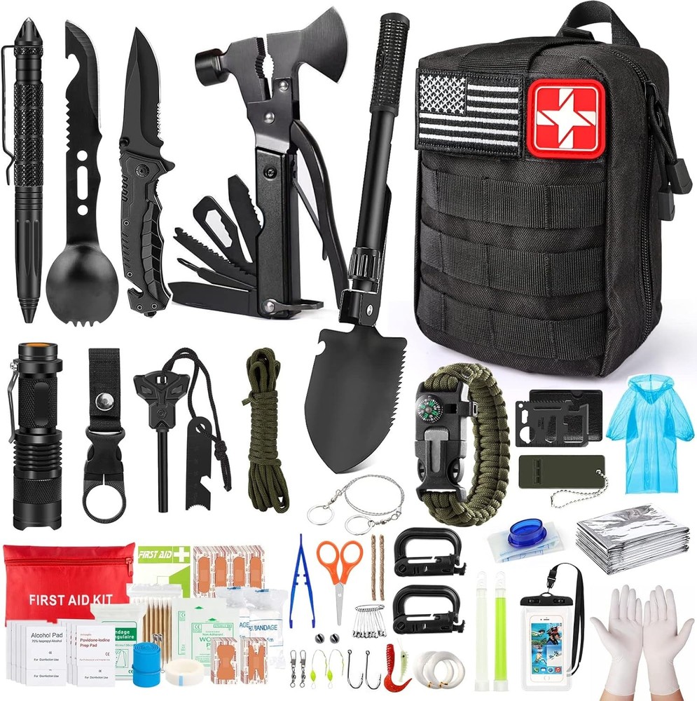 222-Piece Survival Kit with Molle System – Emergency Gear & First Aid Essentials