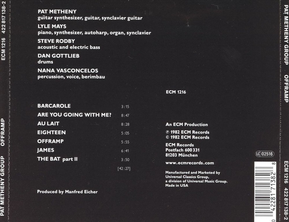 PAT METHENY GROUP OFFRAMP NEW CD