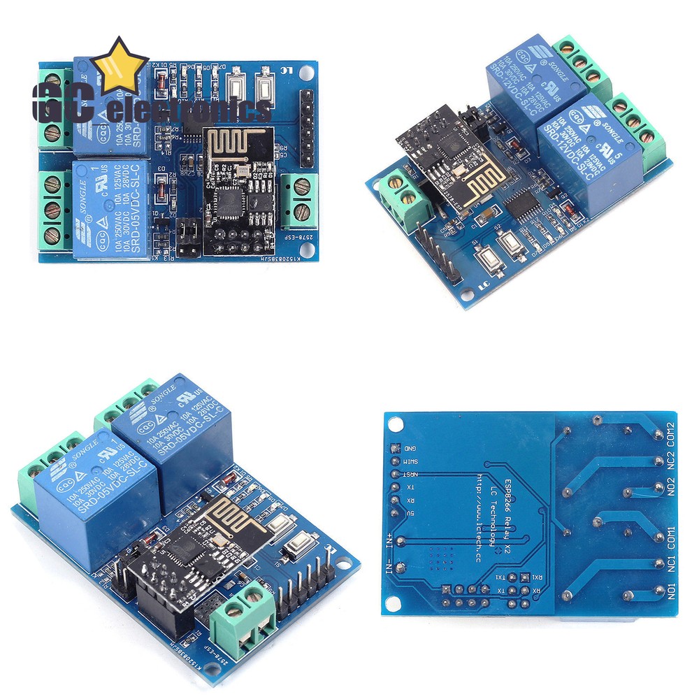 WIFI Relay Module ESP8266 IOT APP Controller 5/12V 2-Channel For Smart Home A3GS-image