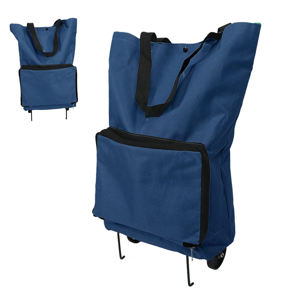 Foldable Zippered Shopping Cart Bag Large Capacity Portable Oxford Fabric