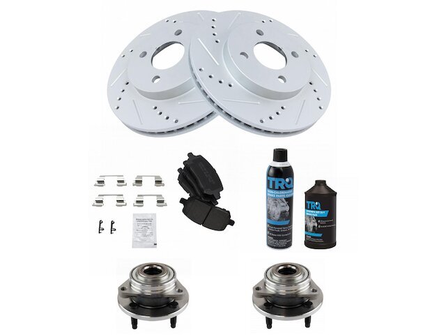 Front Brake Pad Rotor and Wheel Hub Kit Compatible with 2007-2010 Chevy Cobalt 92FJYP High-Performance Upgrade
