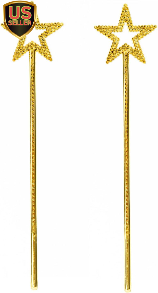 2-Pack Princess Fairy Star Wands for Magical Birthday Party Decorations for Girls