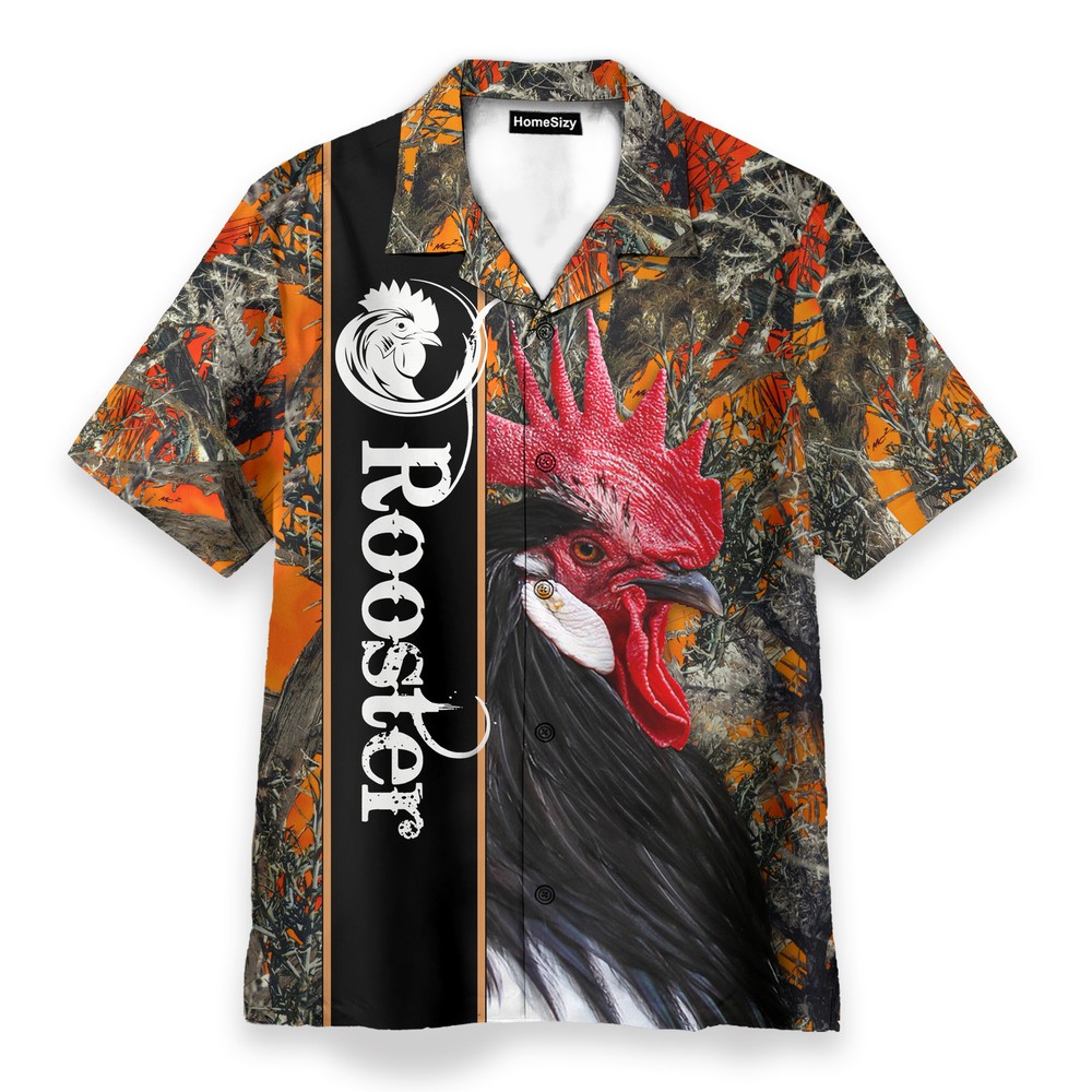 Rooster Aloha Mens Buttons Up Shirts   Hawaiian Shirt