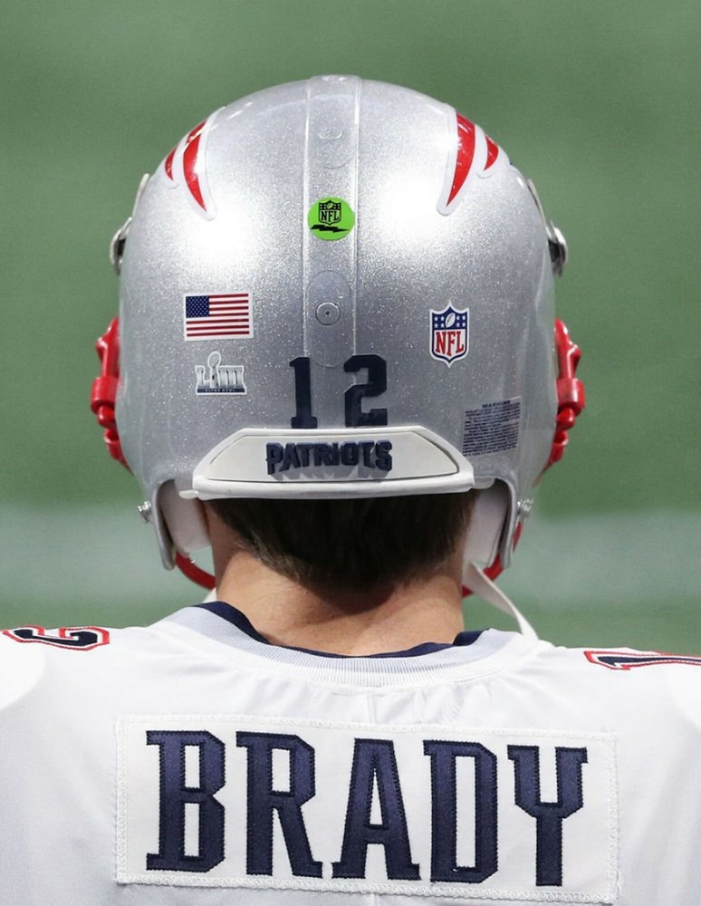 Tom Brady New England Patriots Number 12 Decals for the Back of Football Helmet