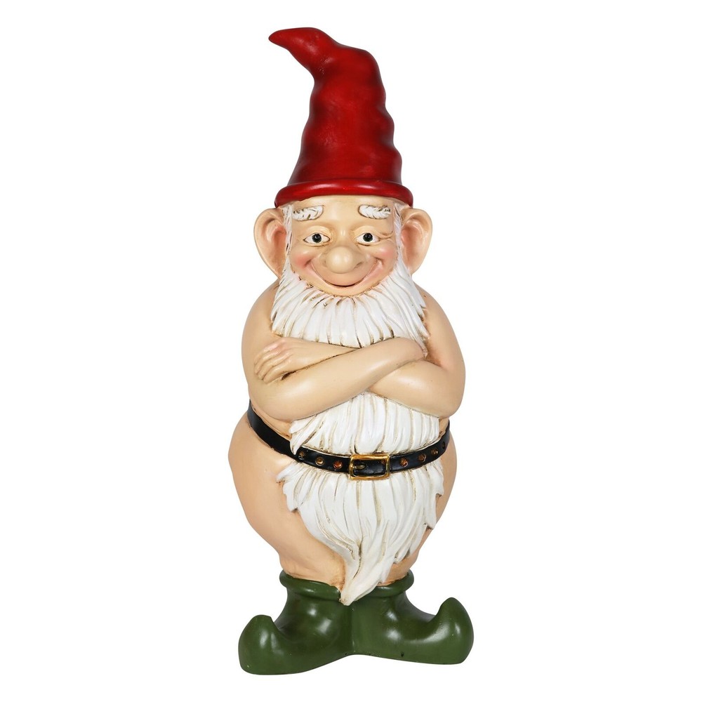13-Inch Naked Ned Gnome Garden Statue for Outdoor Decor