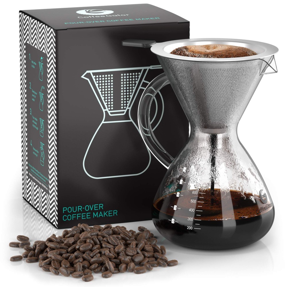 Coffee Gator 27 Oz Paperless Portable Pour Over Drip Coffee Maker