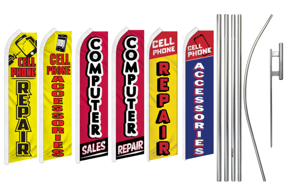 Electronics Swooper Feather Flutter Flag Pole Kit Cell Phone Repair