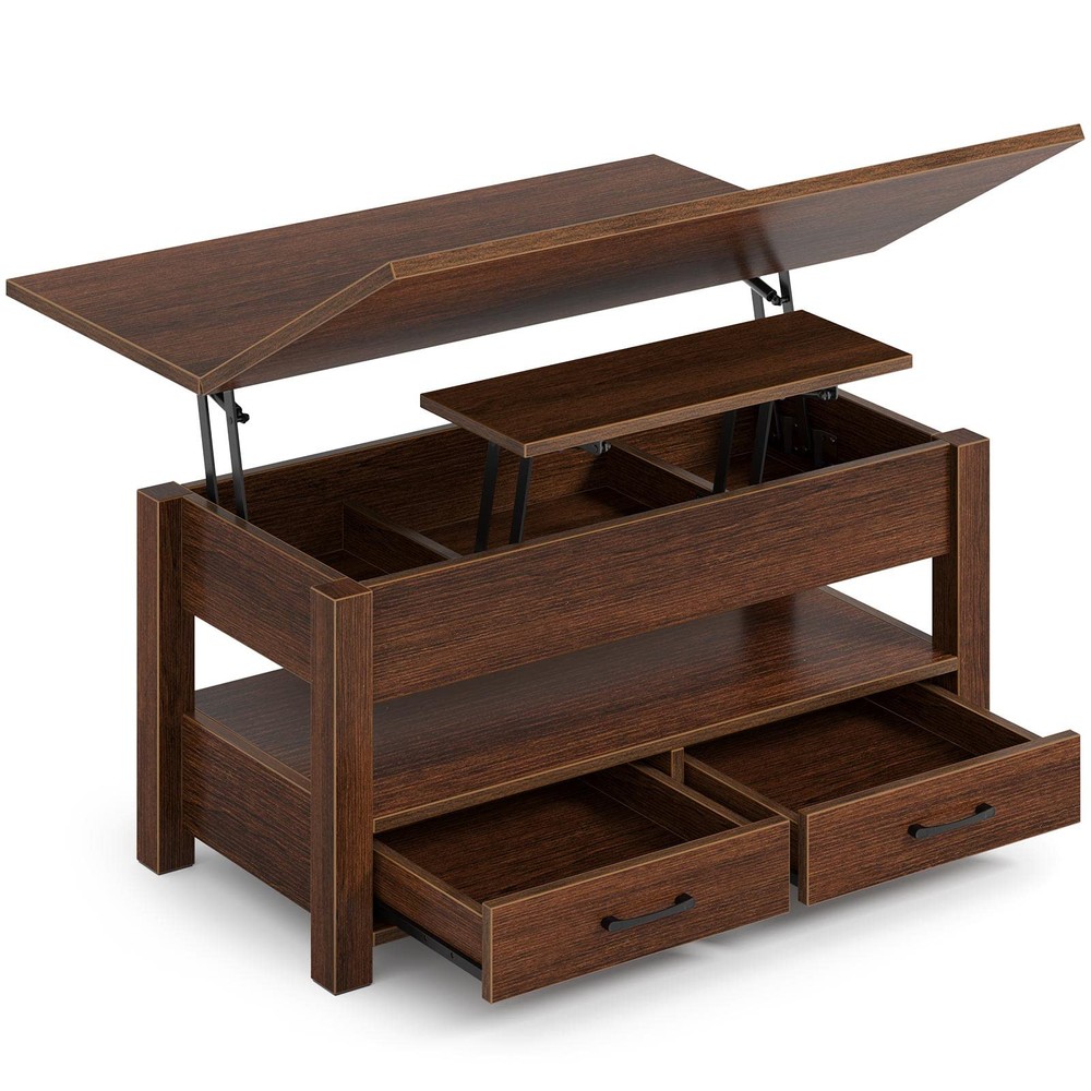 Lift Top Coffee Table with Storage - Multi-Functional Convertible Design