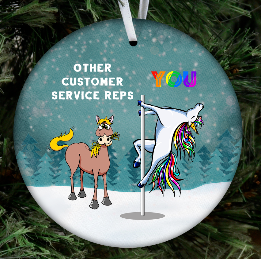 Other Customer Service Reps You Unicorn Christmas Ornament Gift Funny Coworker-image