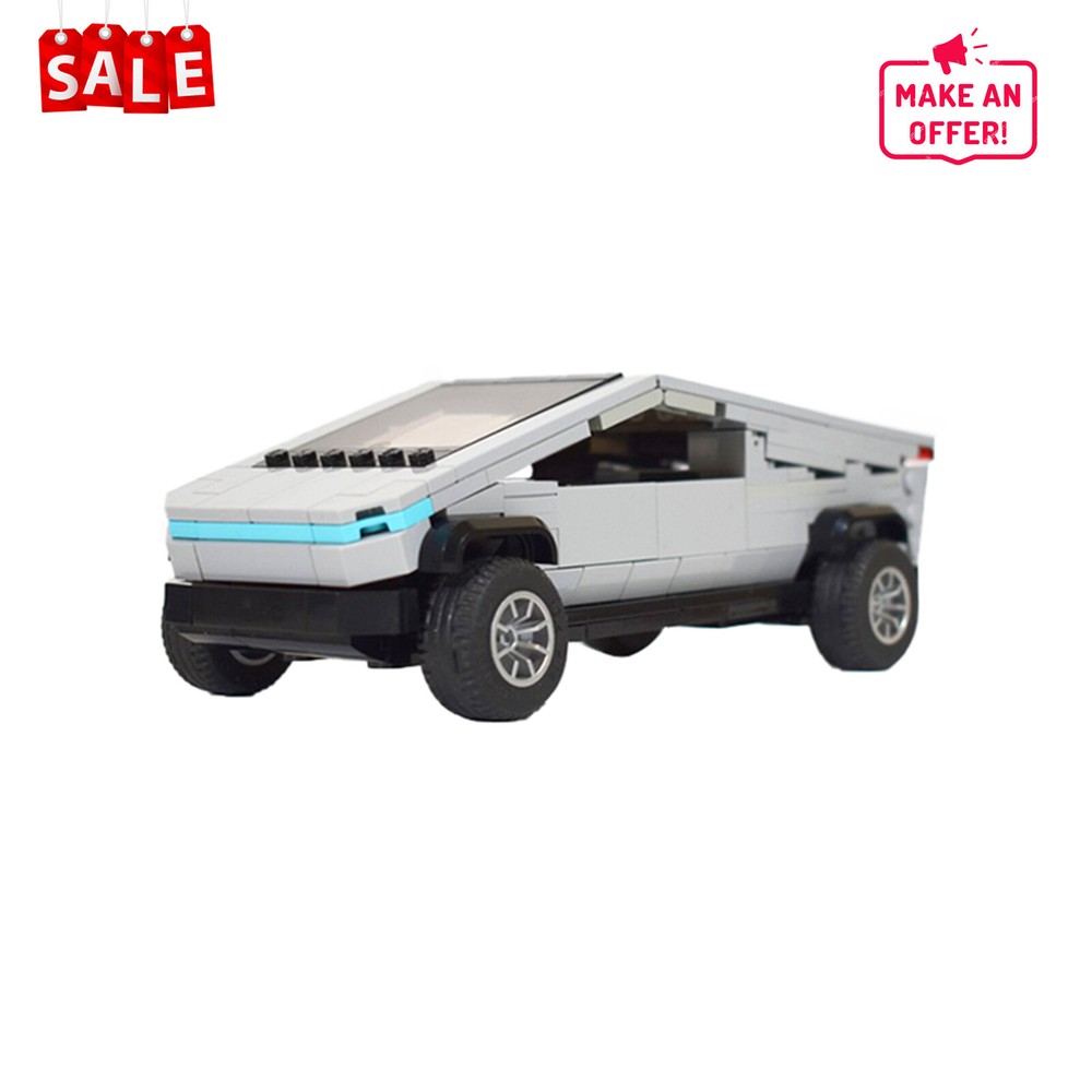 MOC: CYBERTRUCK 8 Stud Wide Car with Interior and Bed Toys Building Set