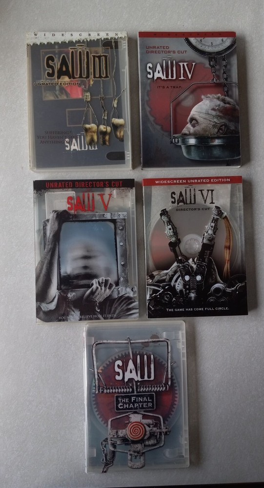 Saw Lot Of 5 Horror Movies DVD  Installments 3-7 Good Condition-image