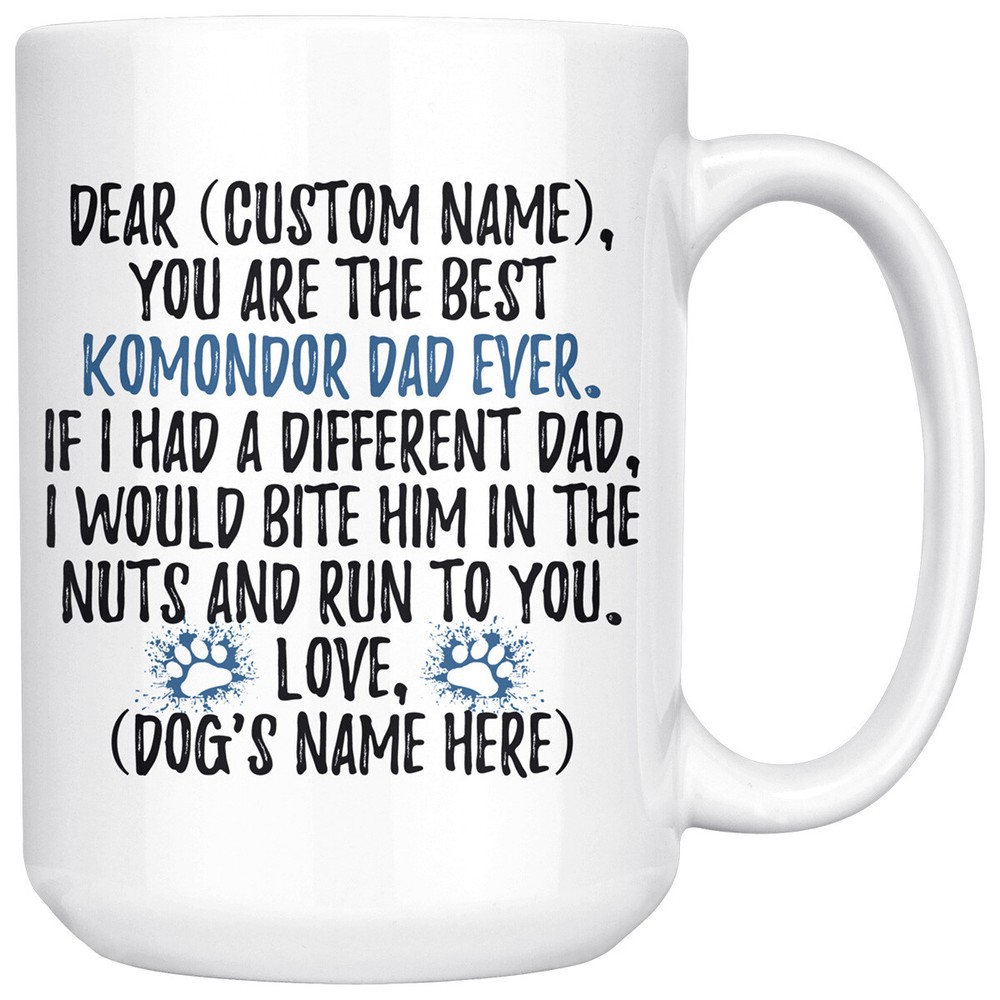 Komondor Dad Gift Ideas - Personalized Komondor Daddy Mug for Dog Owners-image