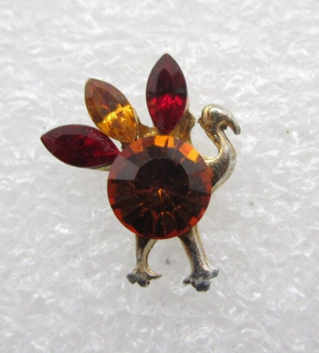Turkey Bird Crystal Lapel Pin (C986)
