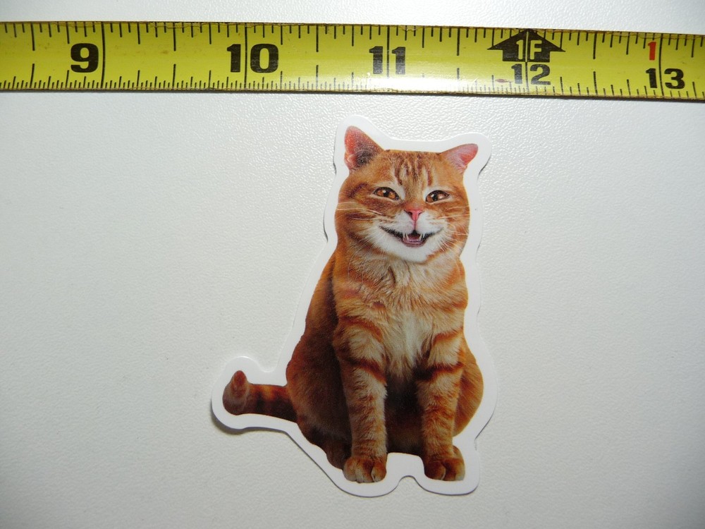 TOO HAPPY CAT DECAL STICKER FELINE PET HOUSE KITTEN
