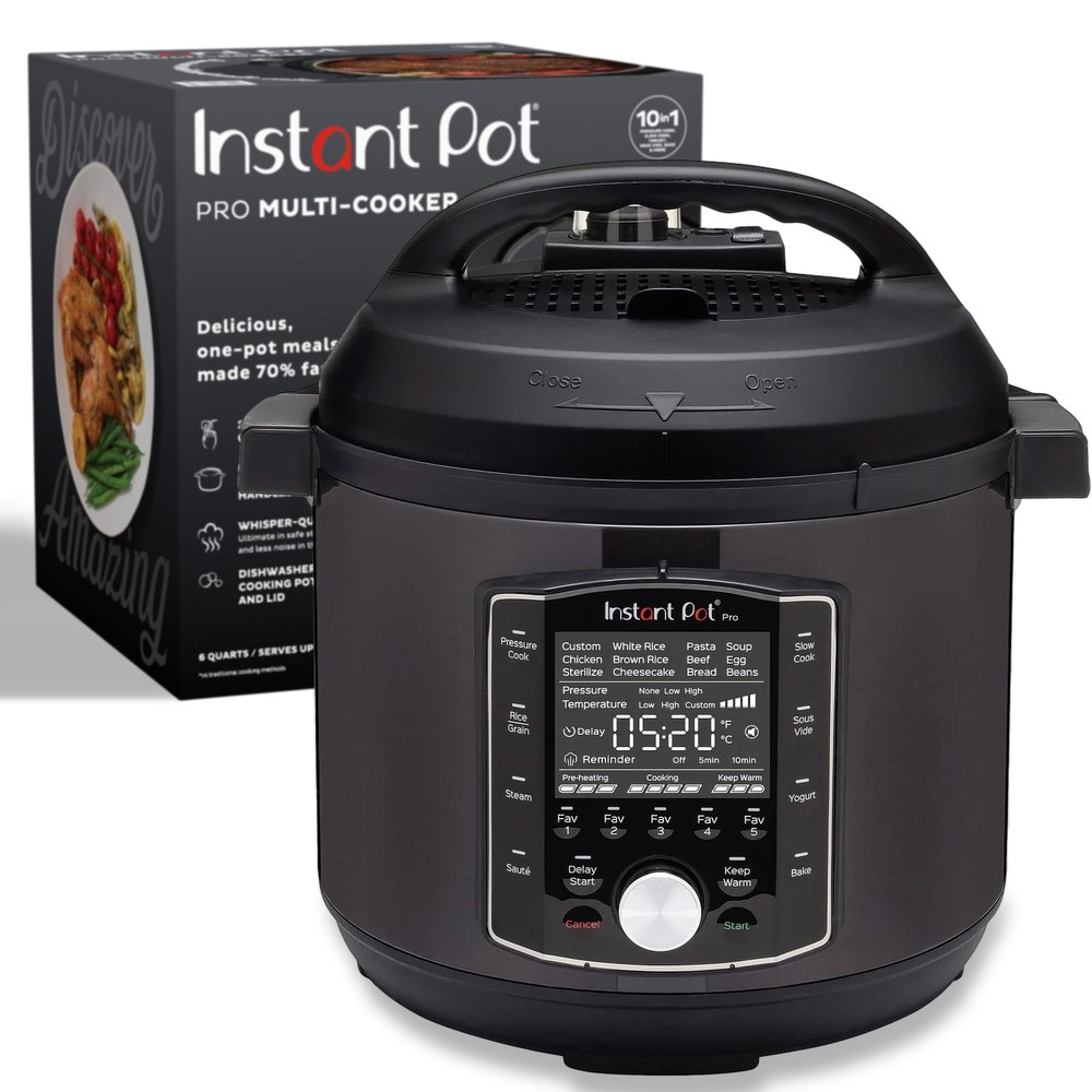 Pot Pro 10-in-1 Pressure Cooker, Slow Cooker, Rice/Grain Cooker, Steamer, Sau...