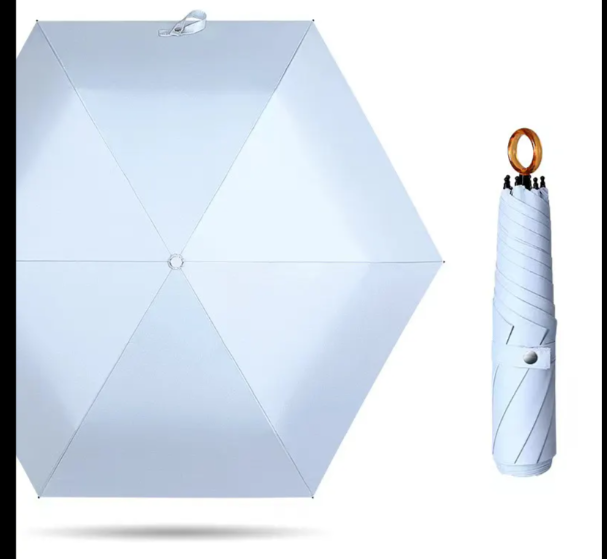 compact travel umbrella. new in package. 30 white, 20 light pink