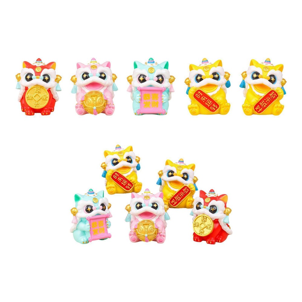 Miniature Figurine Tea Lovers Spring Festive Home Chinese Lion Statue Small