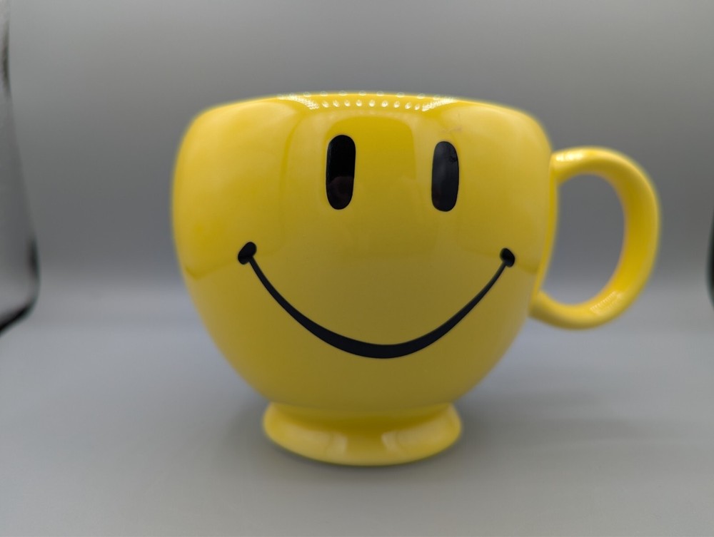 Large Smiley Face Coffee Mug By Teleflora Gift Large Yellow Cup With Handle