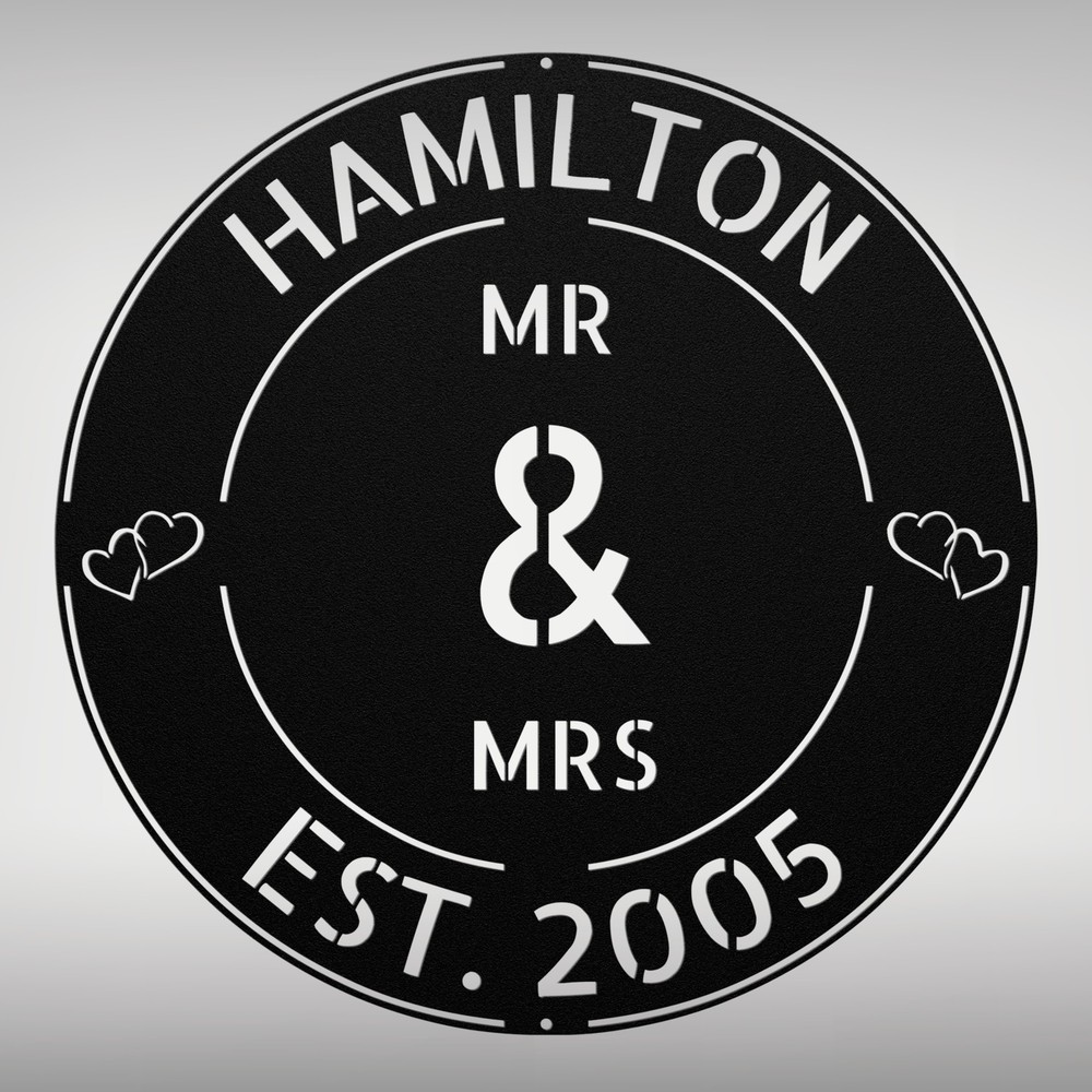 Personalized Mr and Mrs Metal Sign Custom Wedding Decor Perfect Gift for Couples