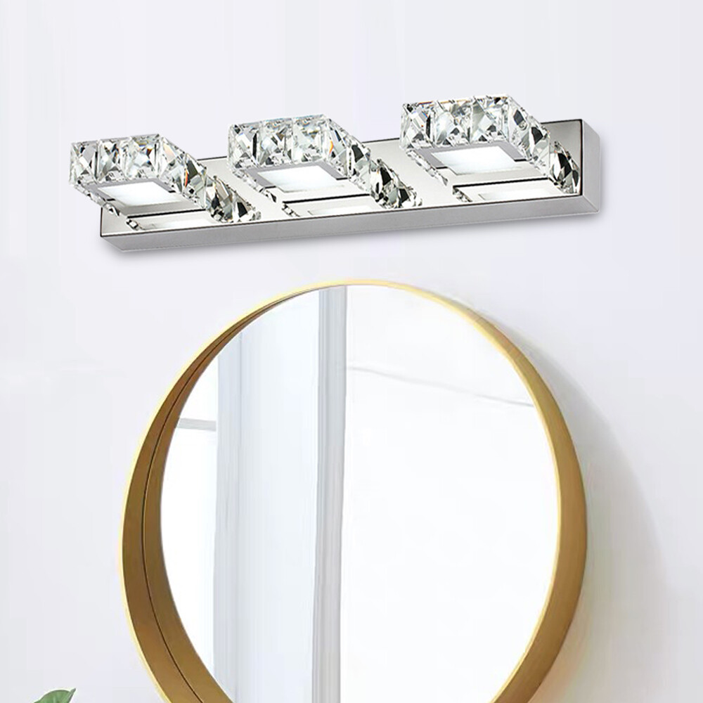 Modern LED Crystal Makeup Mirror Wall Lamp for Vanity or Bathroom Lighting
