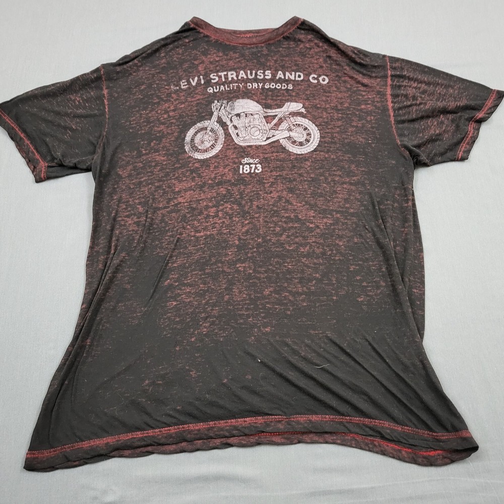 Levi Strauss Shirt Mens SIZE XL Short Sleeve Motorcycle Knit Pullover Red *