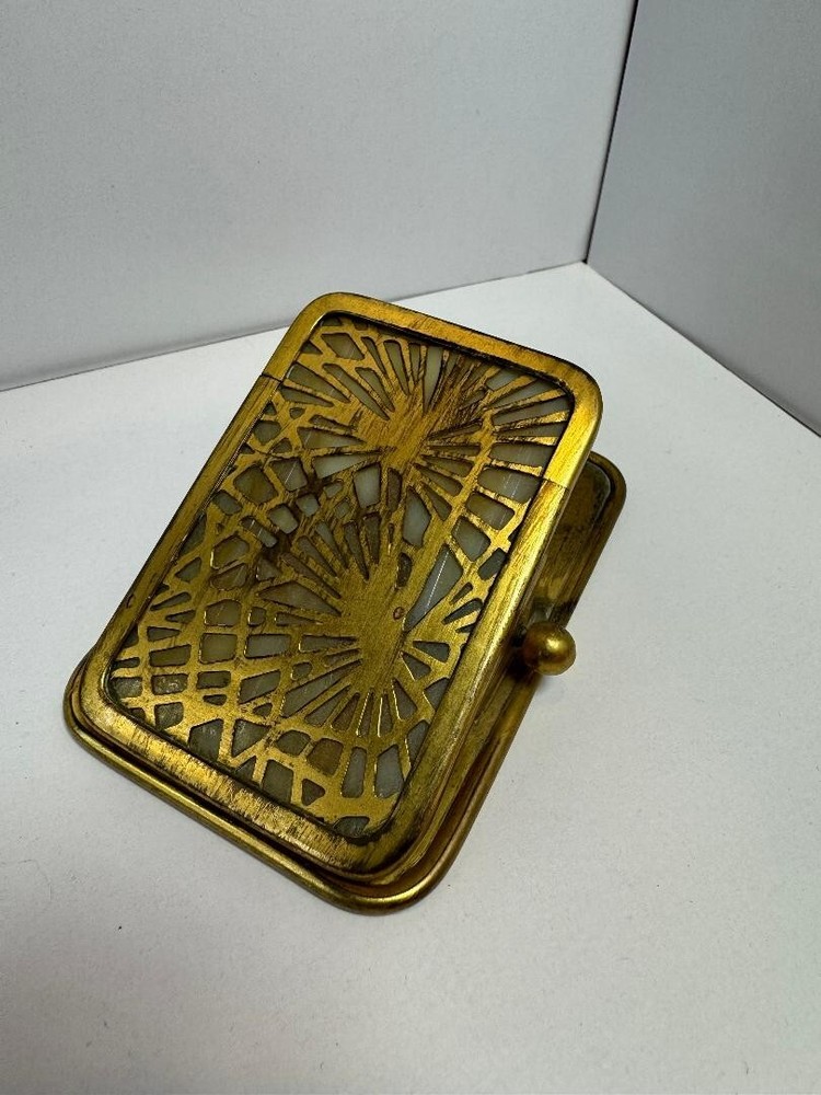 Tiffany Studios Pine Needle 971 Green Brass Desk Paper Clip