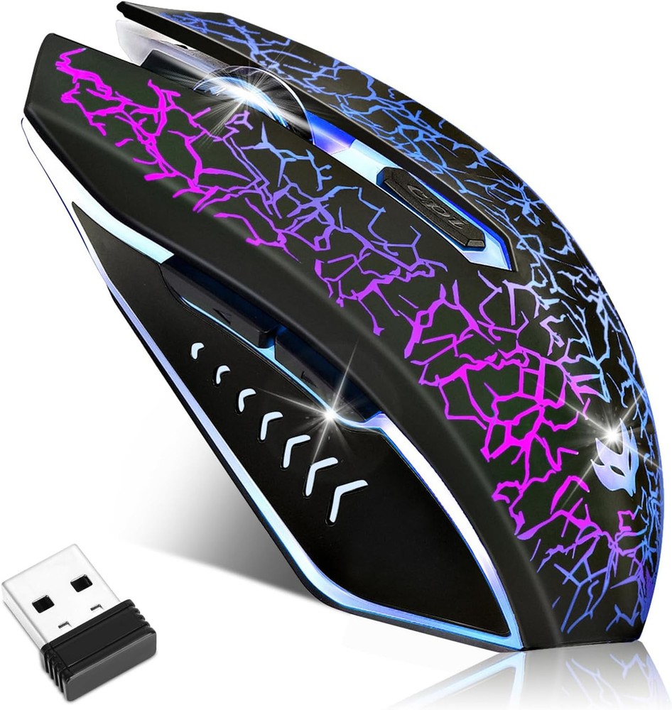 Wireless Rechargeable 7-Color Gaming Mouse for Computers
