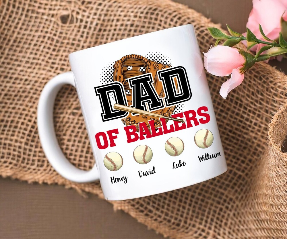 Personalized Name Mug Baseball Coffee Mug For Fathers Father's Day Gift Mug