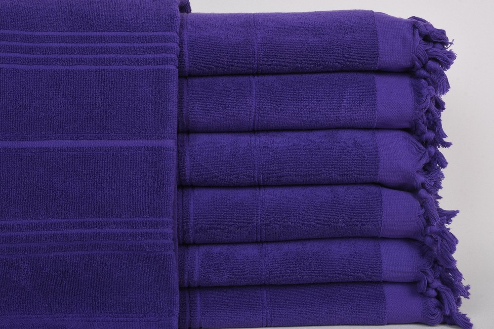 Personalized Beach Towel, Purple Towel, 36x71 Inches, Striped,Terry Towel