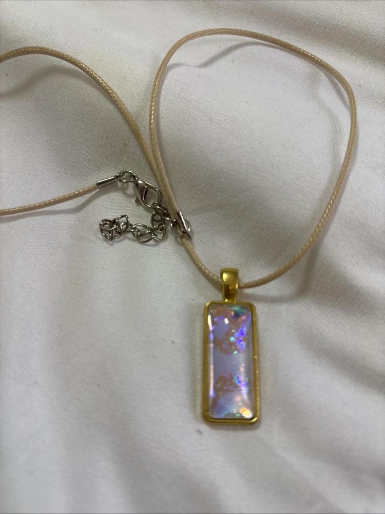 Handmade pendant beautiful, sparkling dome, Resin Aurora, Borealis, Gold Color