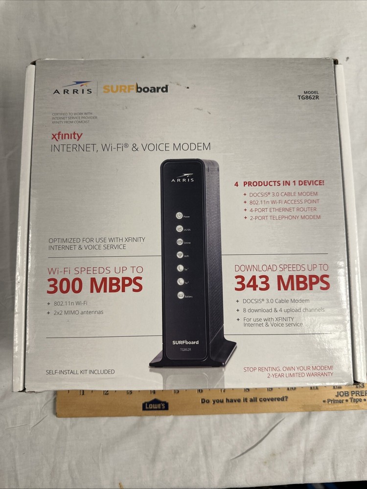 Xfinity Modem Router ARRIS SURFboard TG862R DOCSIS 3.0 Cox Spectrum Internet