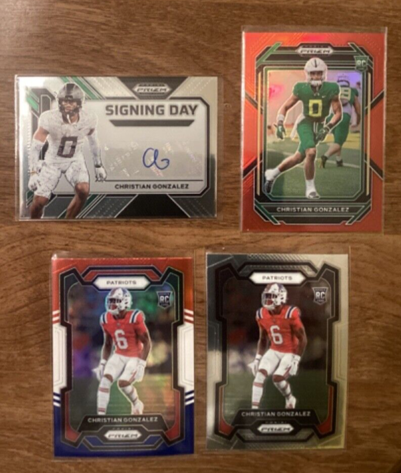2023 Panini Prizm & Draft Picks Christian Gonzalez Signing Day Auto Plus 3 RC’s