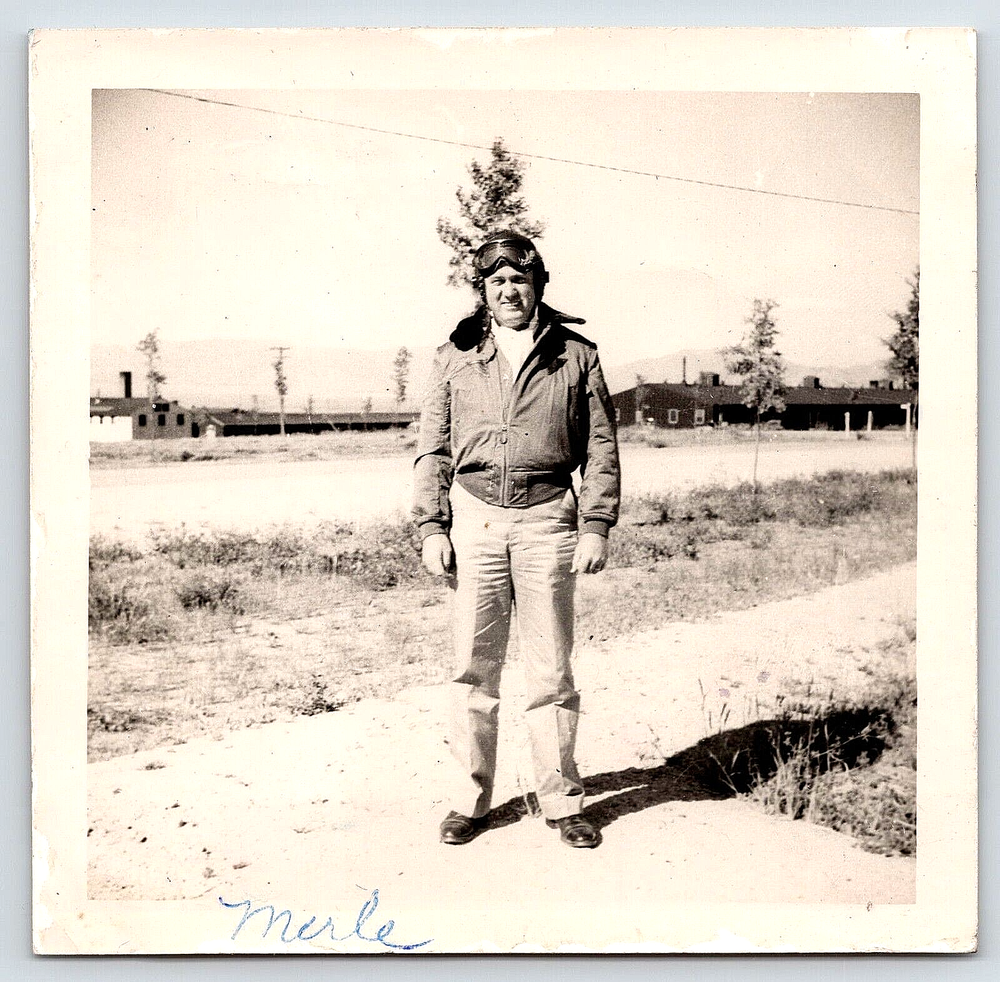 Original Old Vintage Antique Picture Military Gentleman Pilot Uniform 1945