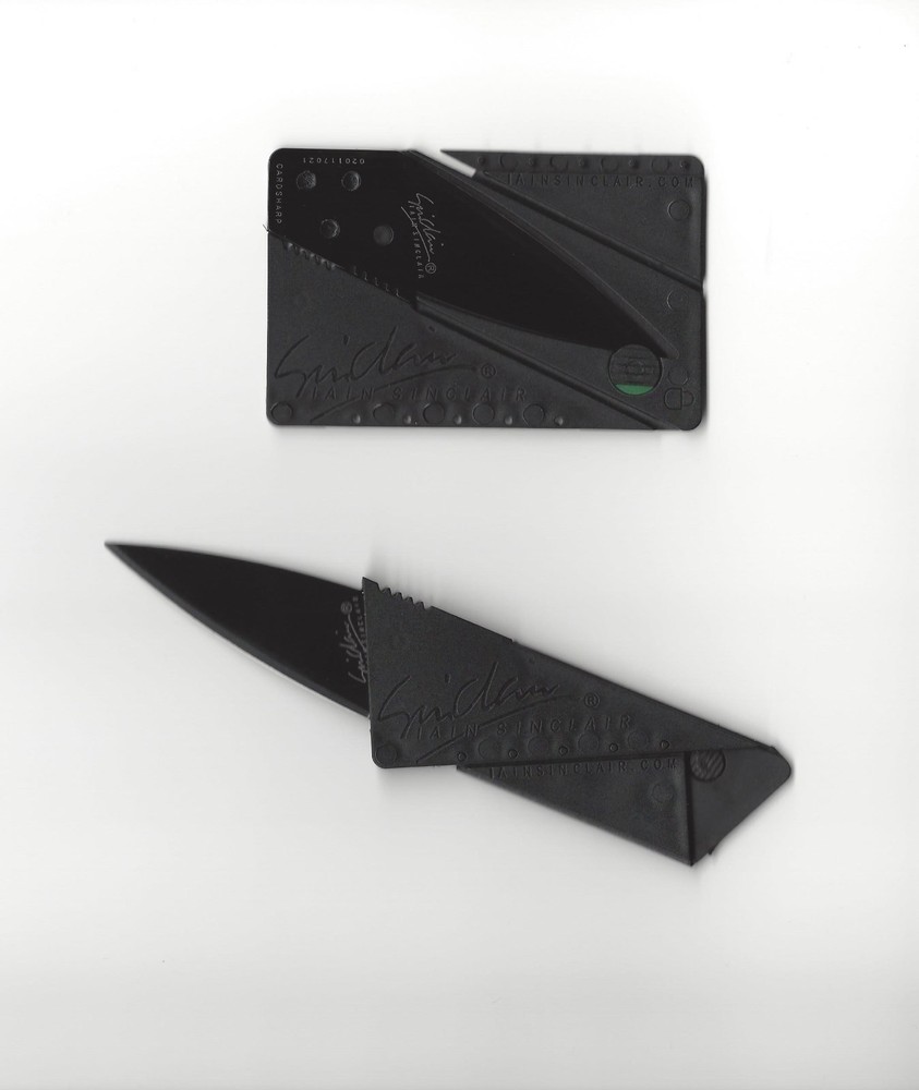 EDC Credit Card Folding Razor Knife - Black Survival Tool for Wallet-image