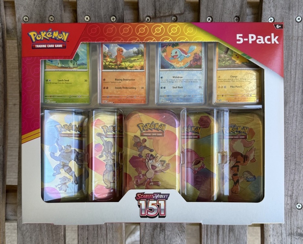 Pokemon Scarlet Violet 151 Mini Tins 5-Pack with 4 Promo Cards Costco Exclusive