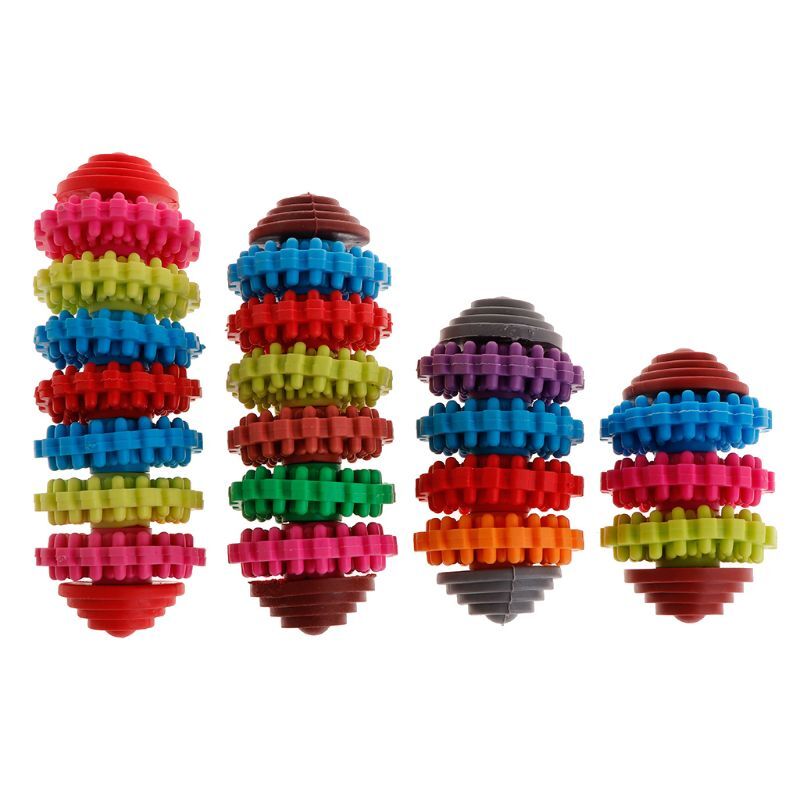 Rubber Pet Dog Puppy Dental Teething Healthy Teeth Gums Chew Toy Colorful Tools